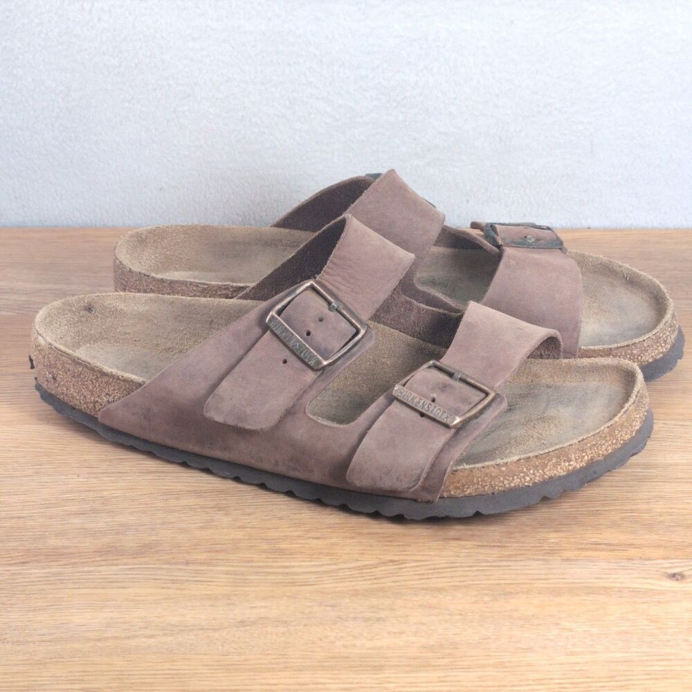 Birkenstock Arizona Men's 9 EU 42 Sandals Brown Leather Cork Footbed Germany